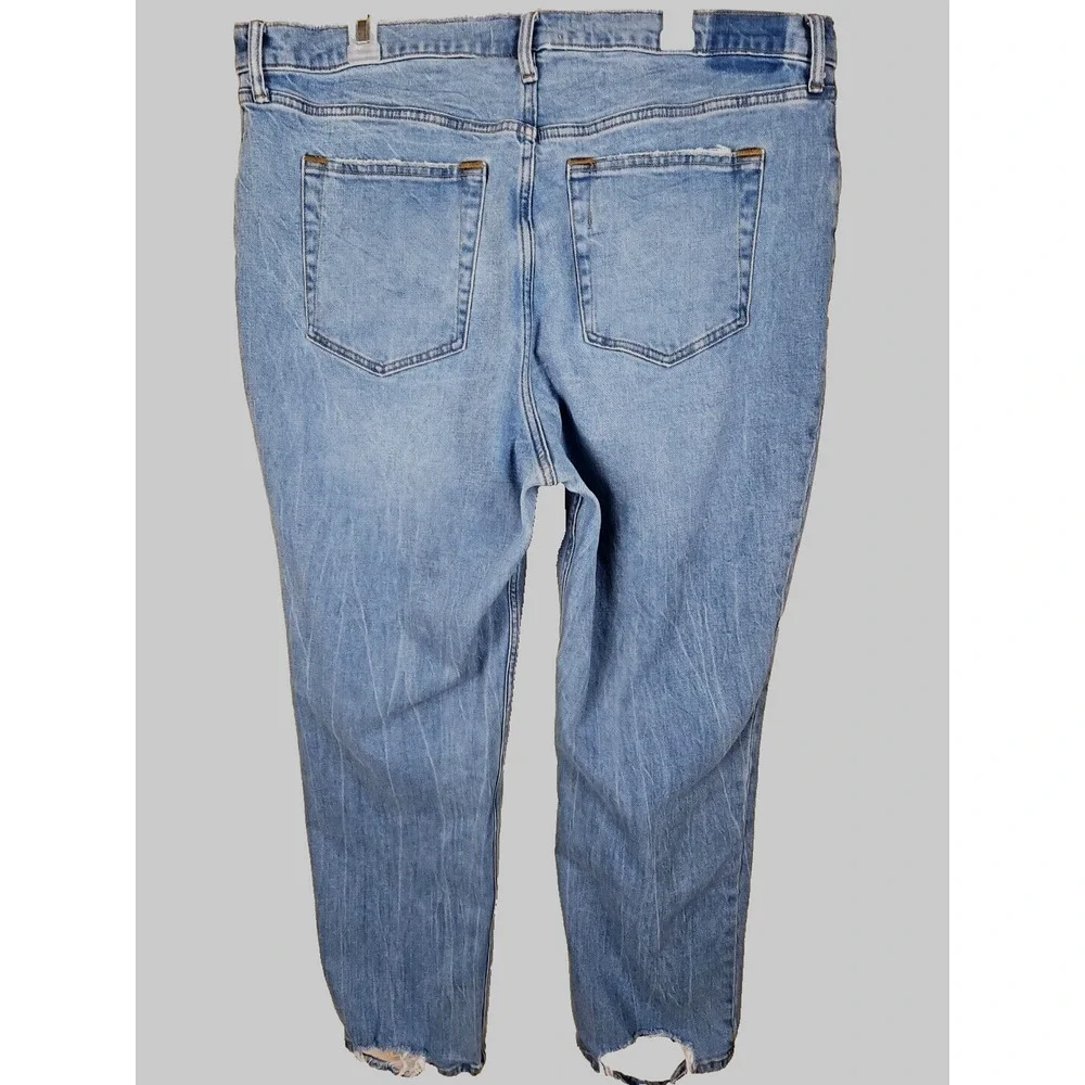 Abercrombie & Fitch Ultra High Rise Ankle Straight Women 35/20 Blue Stretch Jean